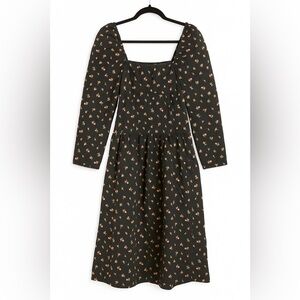 ASOS DESIGN Quilted Floral Puff Sleeve Dress | US 2